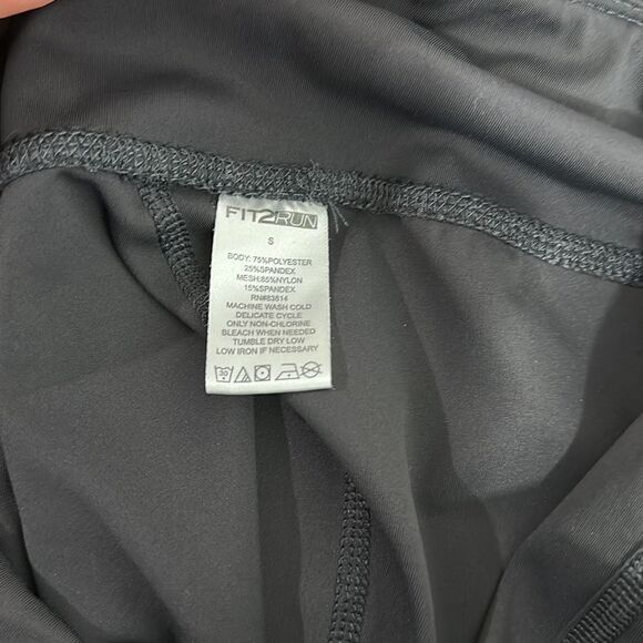 Fit2Run Black Mesh Panels Mid Rise 7/8 Leggings Size S - Picture 6 of 9